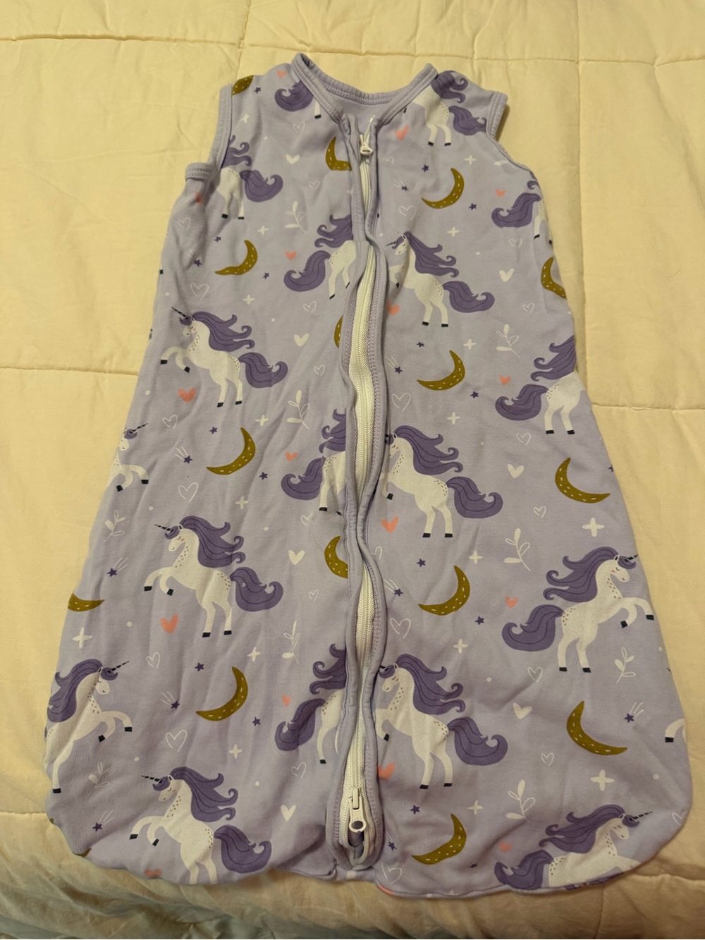 Lavender Unicorn Zip-Front Sleep Sack for Kids